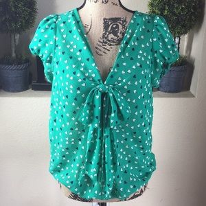 Max Studio Tie Front Blouse